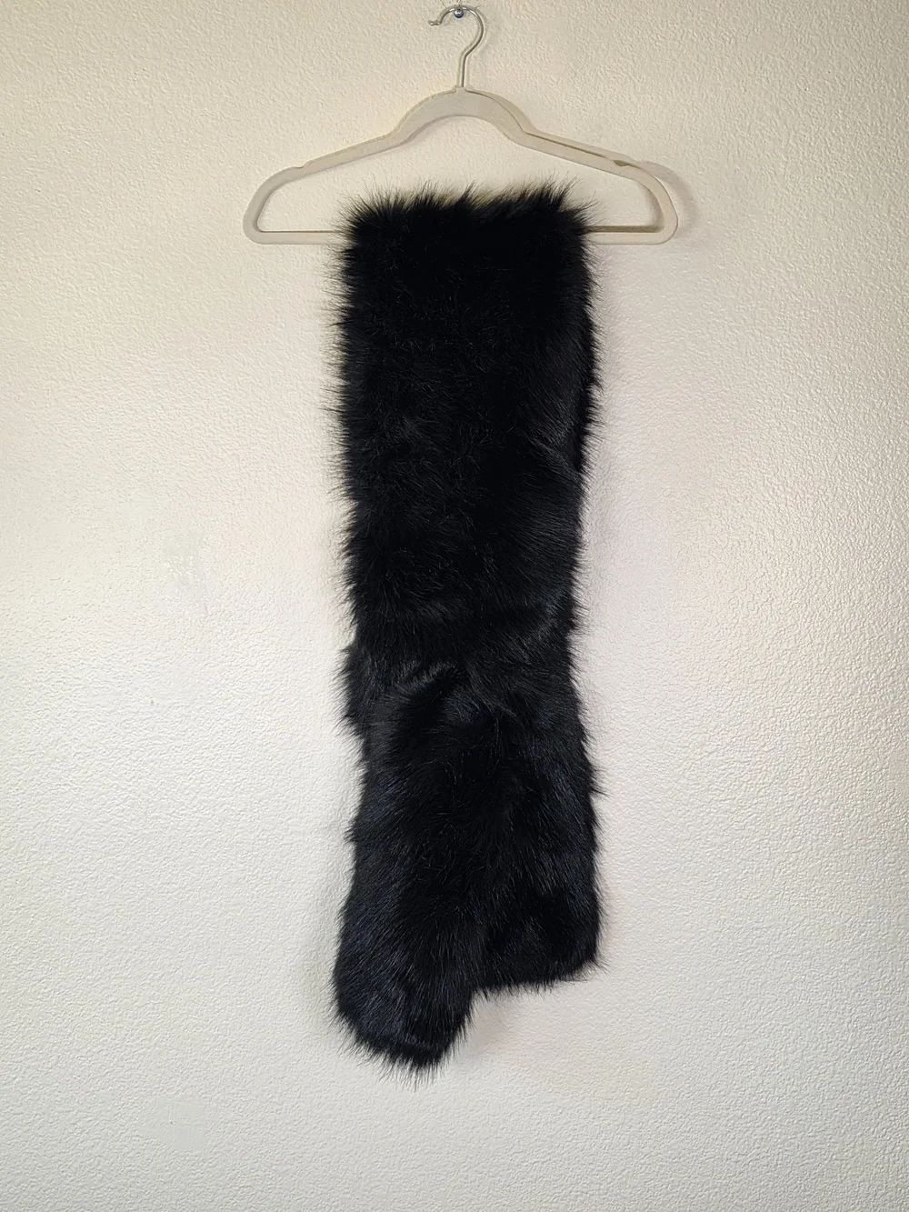 Unique Vintage Black Faux Fur Wrap